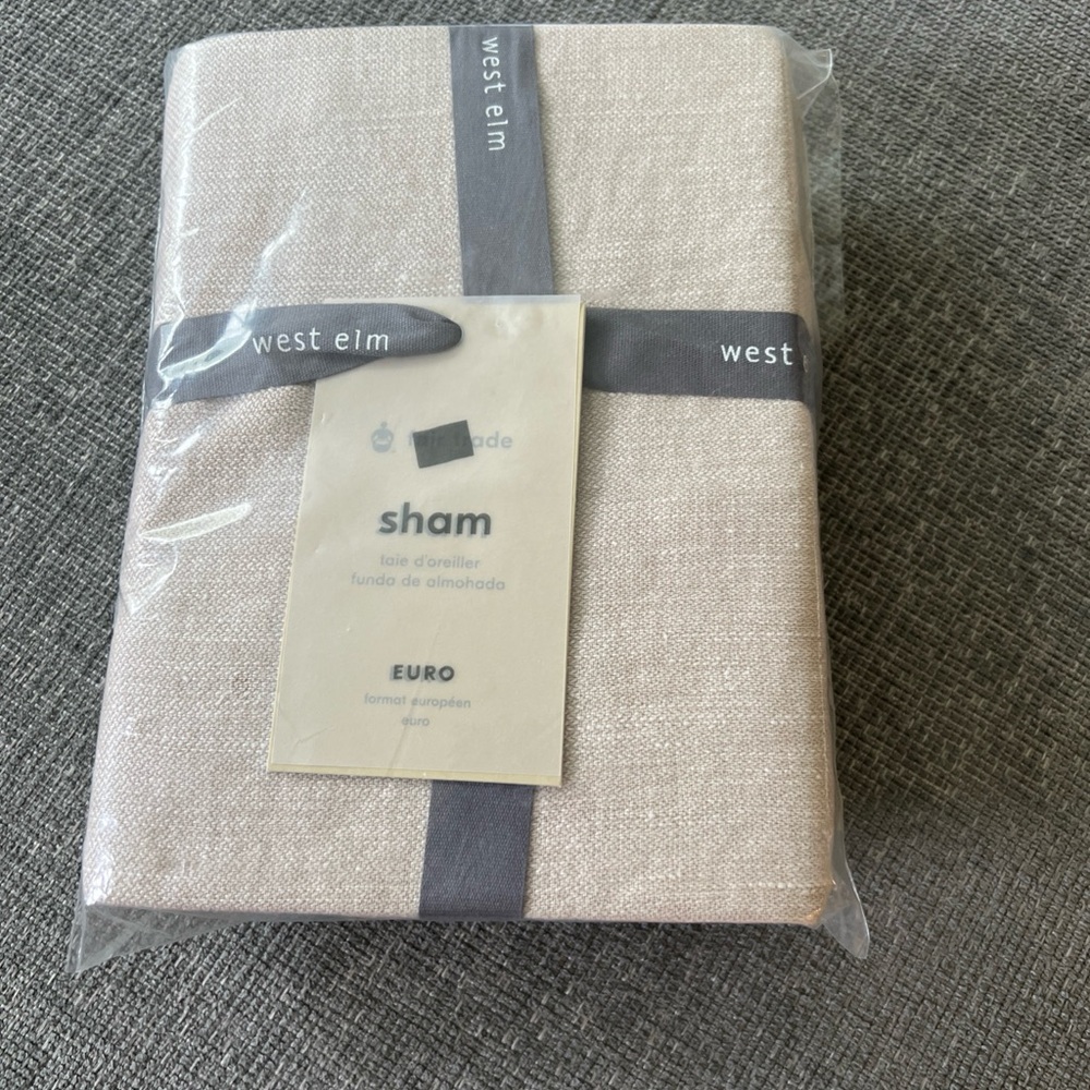 West Elm Organic Hemp & Cotton Solid Euro Sham Clay - Picture 4 of 4